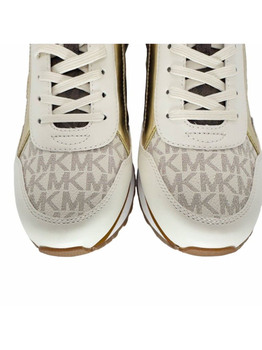 ✨Michael Kors Maddy Trainer Sneaker Vanilla Brown Gold Sz 7 Women's Shoes Casual - Picture 9 of 10